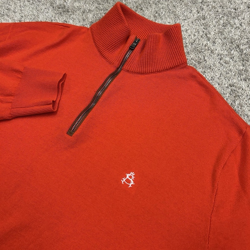 Polo Golf Ralph Lauren Merino Wool Quarter Zip Mens‎ Large Orange 1/4 Pullover